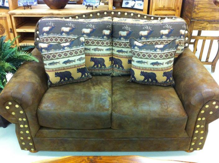This super comfortable animal print sofa invites you to sit down, relax and enjoy!